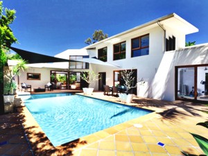 Backyard with swimming pool